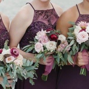 Chiffon A-Line Bridesmaid Dress with Beaded Bodice